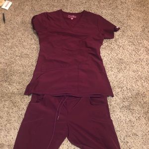 Maroon scrubs